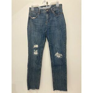 Old‎ Navy Womens Boyfriends Distressed High Jeans With Frayed Hem Size 4